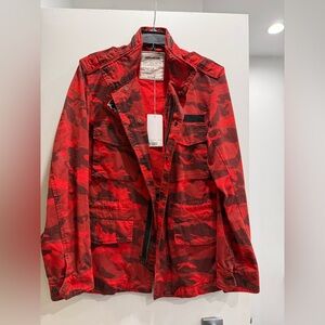Zadig & Voltaire Red Camouflage Field Jacket
